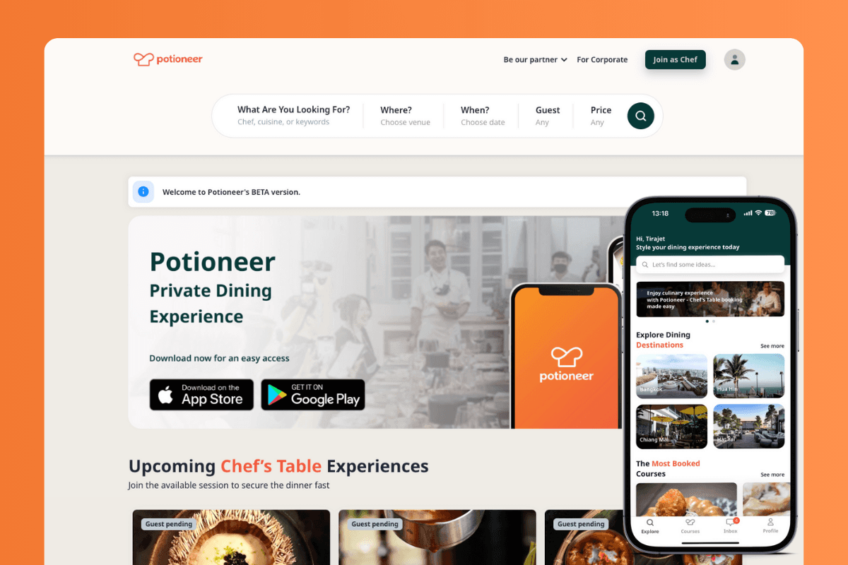ผลงาน Potioneer - Private Dining Platform